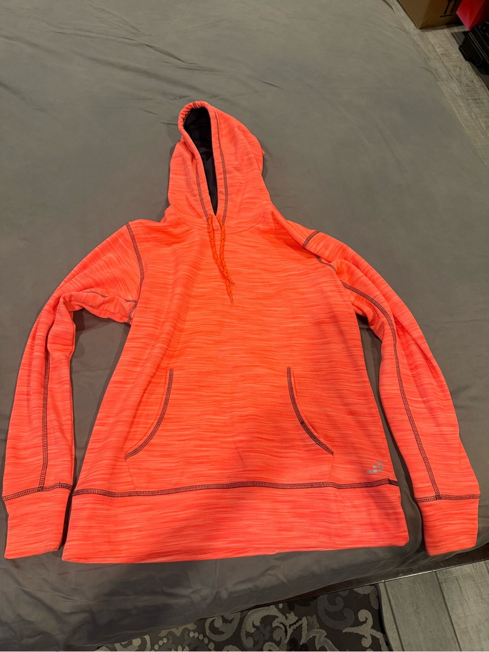 bcg Neon Coral Pullover Hoodie with Kangaroo Pocket